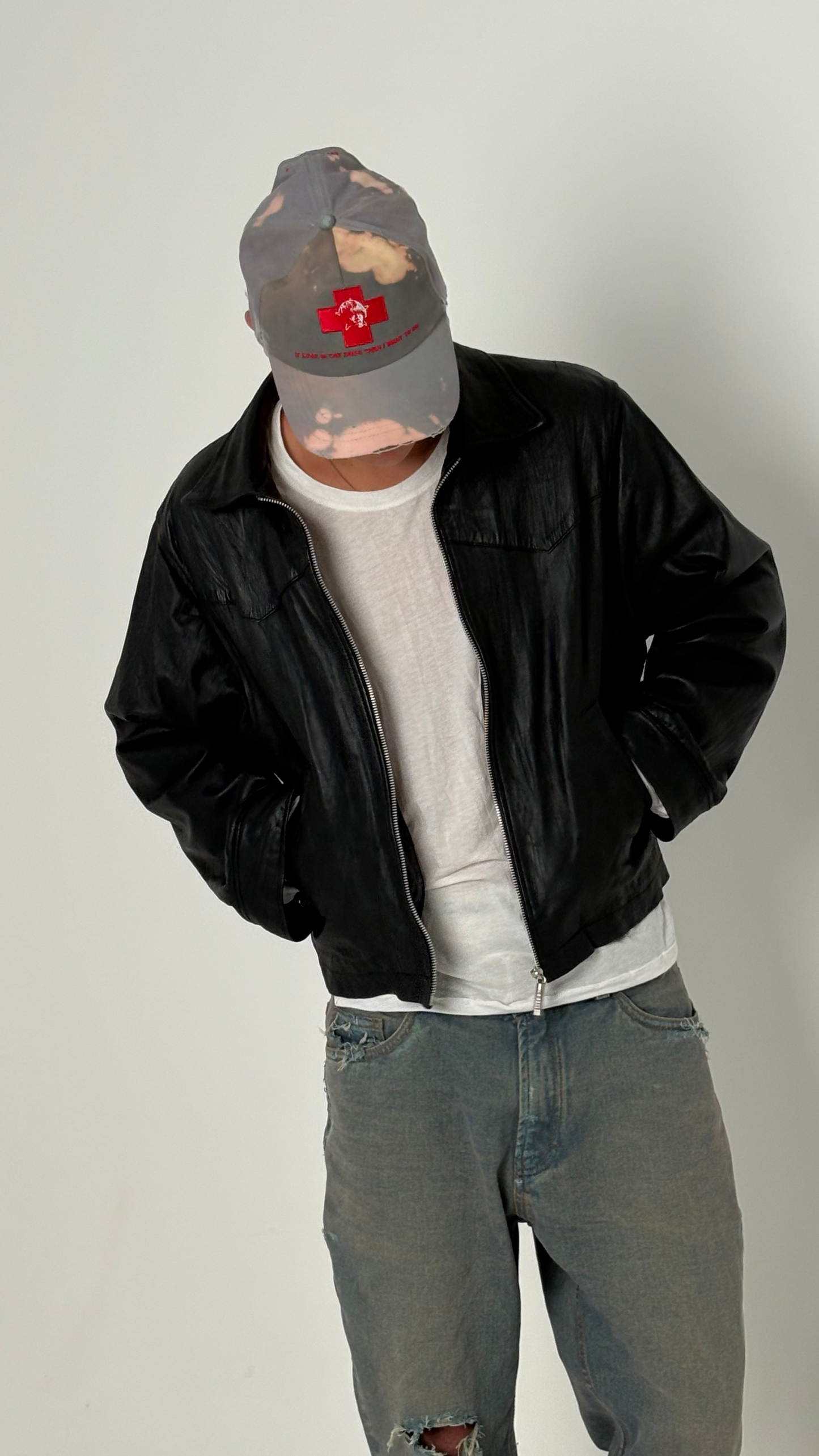 WASHED BLACK LEATHER JACKET