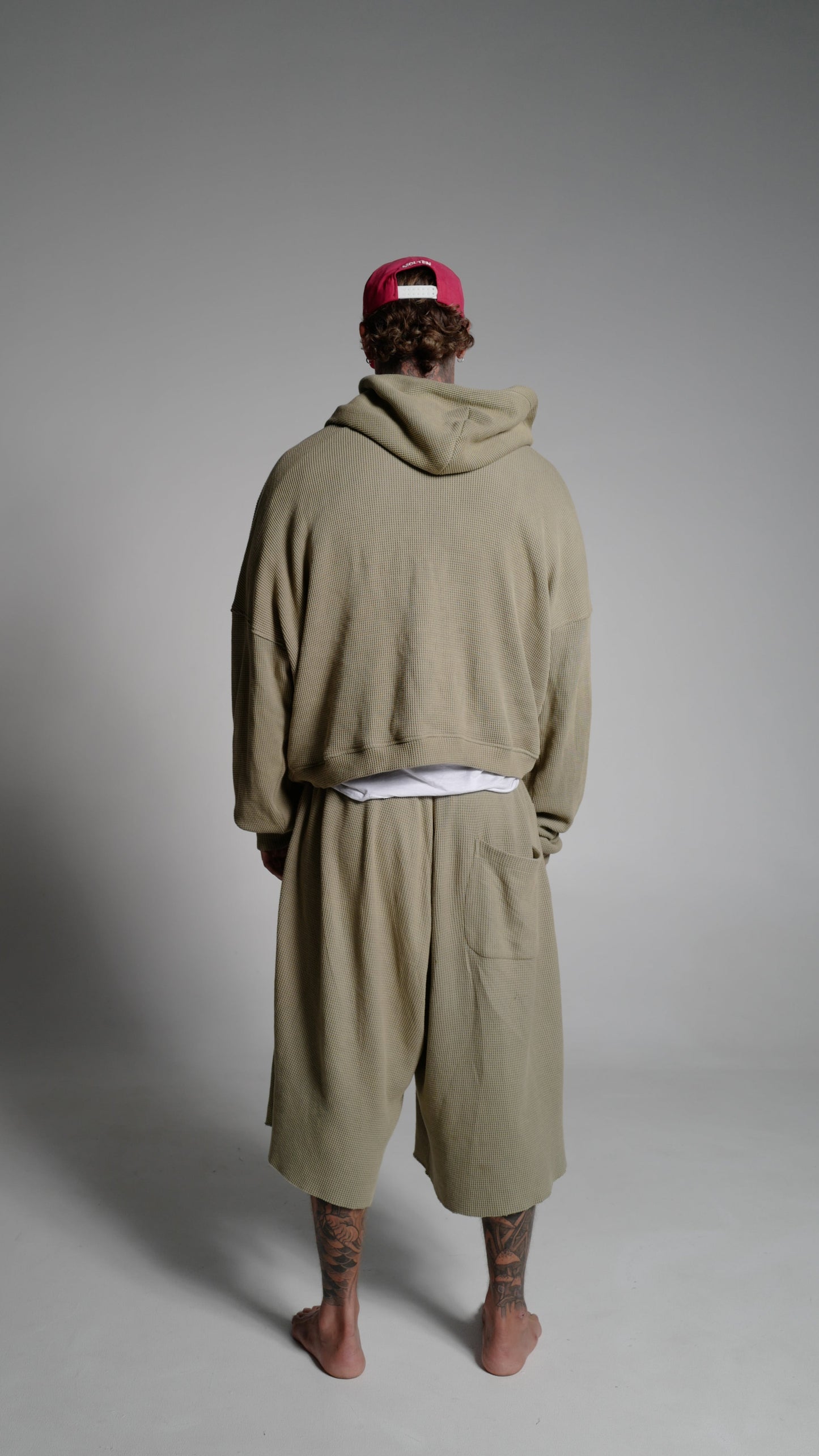 SAGE SMOKE - WAFFLE ZIP HOODIE