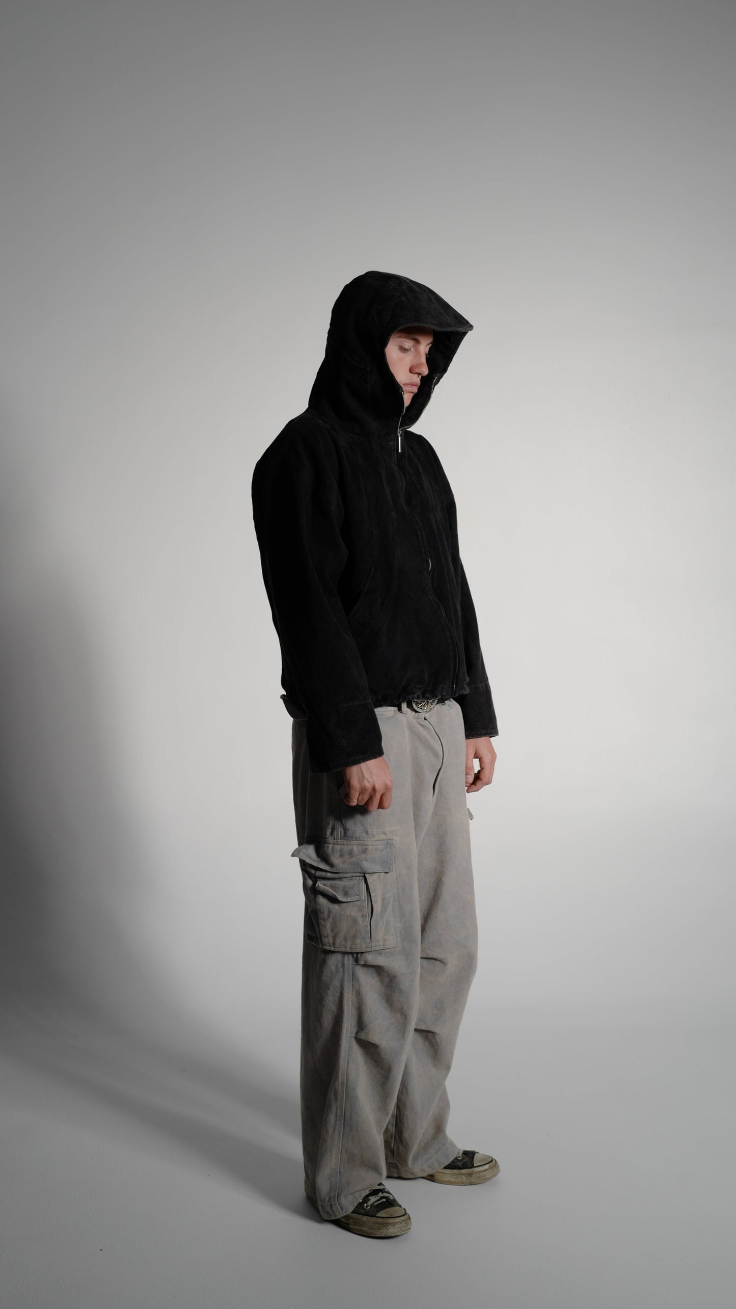 HEAVYWEIGHT BLACK CROPPED PARKA JACKET