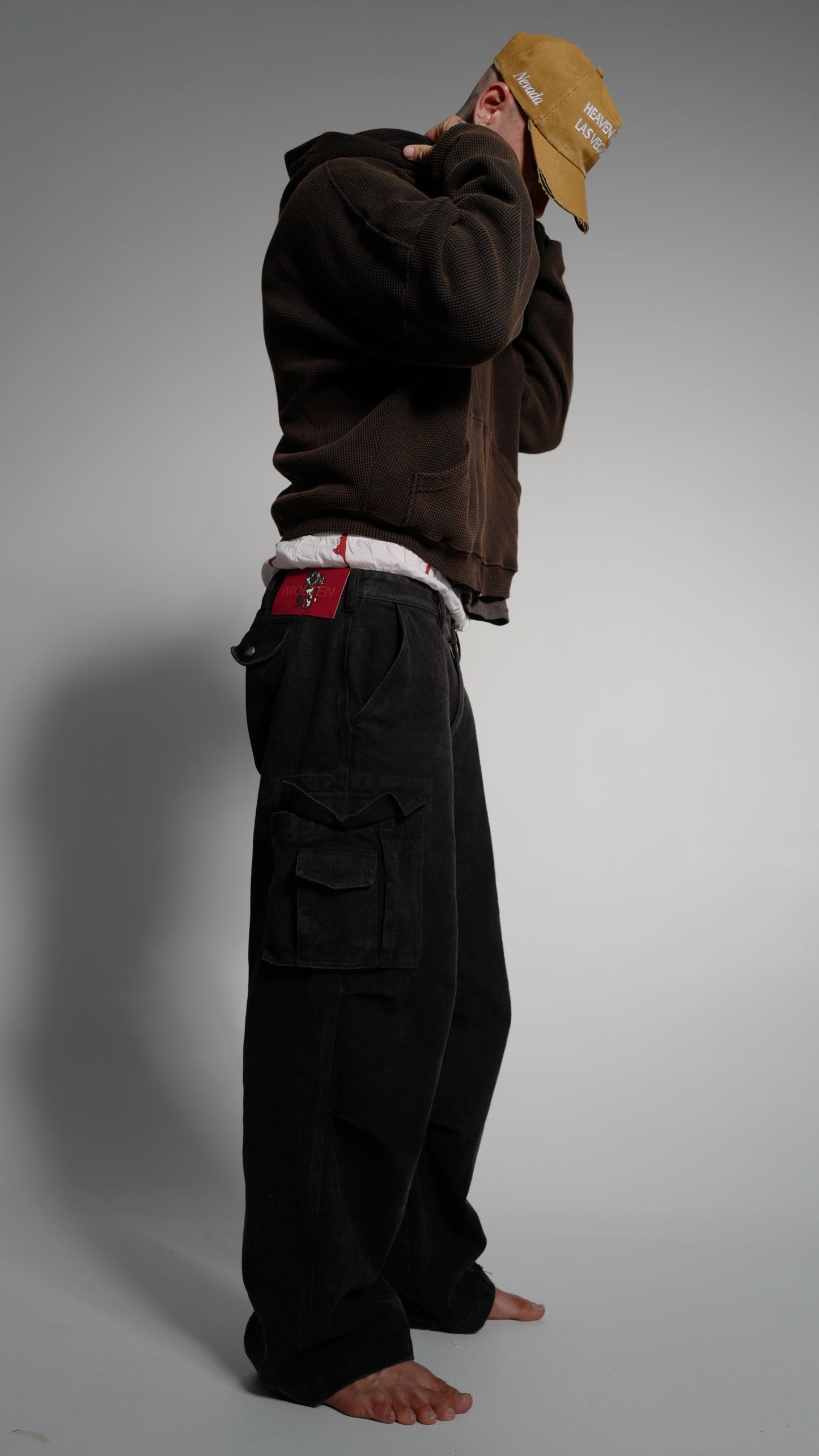 BLACK HEAVY WASH CARGOS