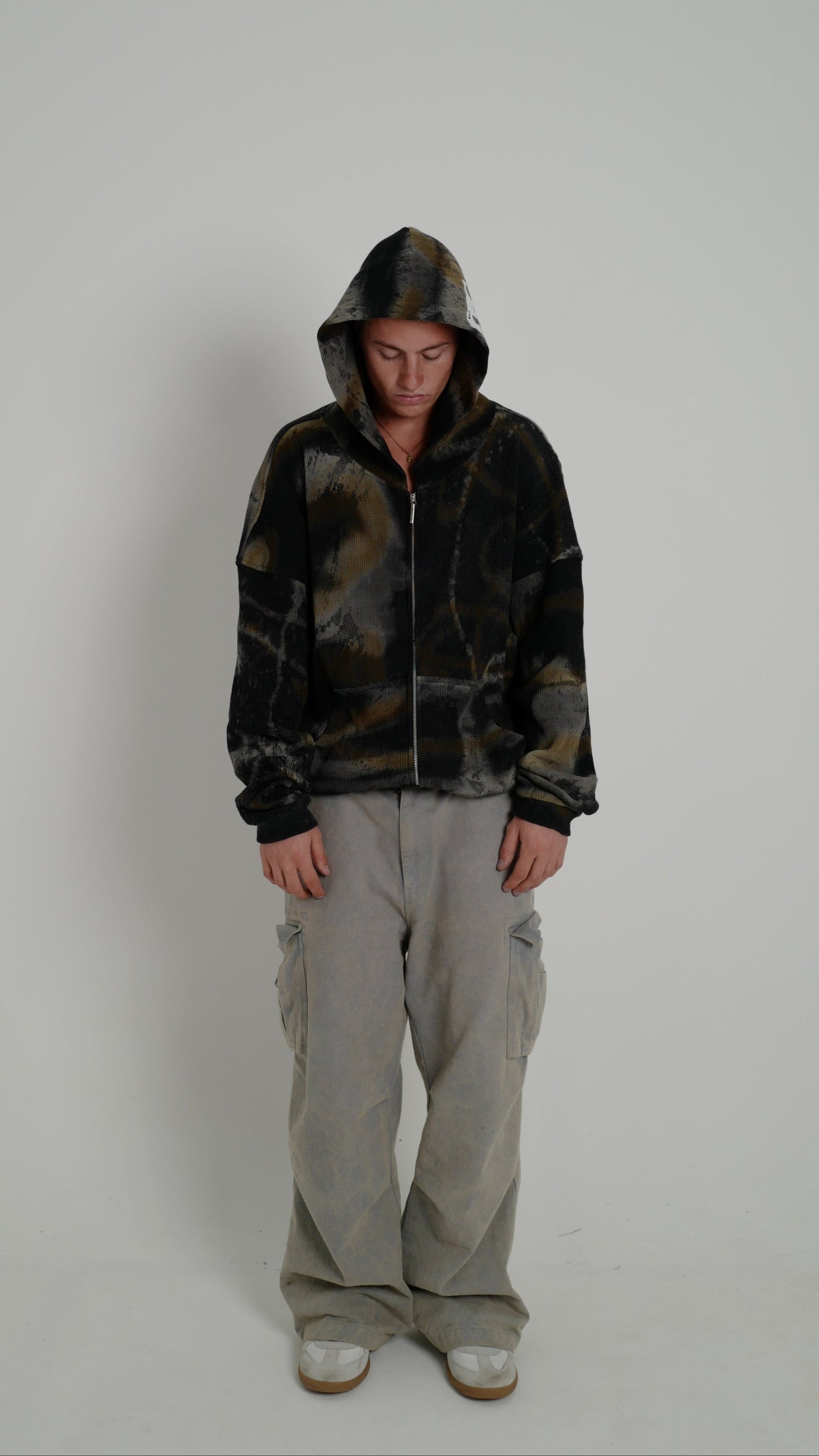 SMOKE CAMO WAFFLE HOODIE