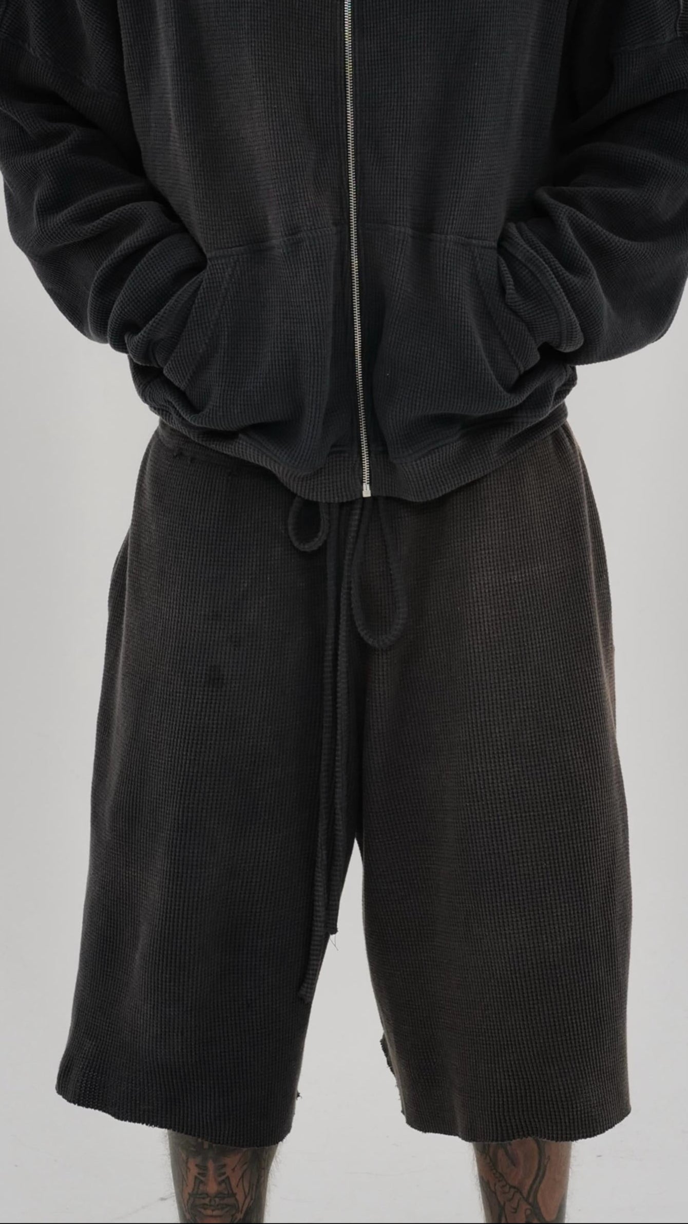 Sun faded heavy weight waffle hoodie