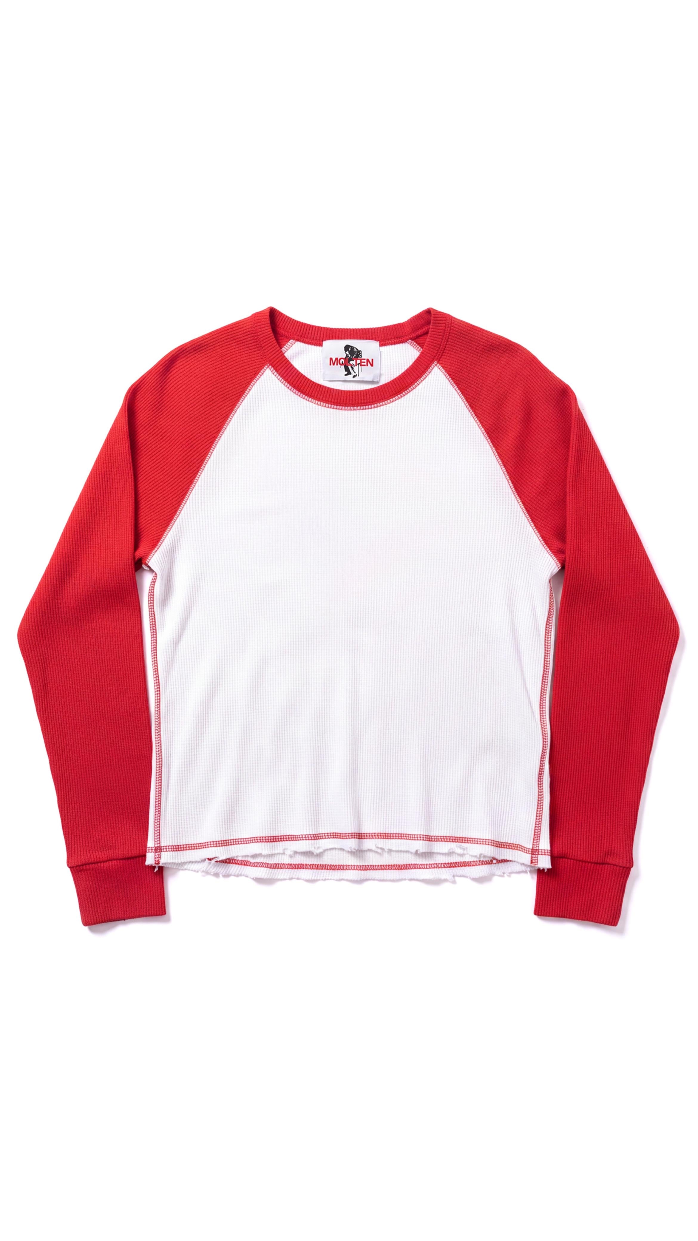 Red Waffle Raglan