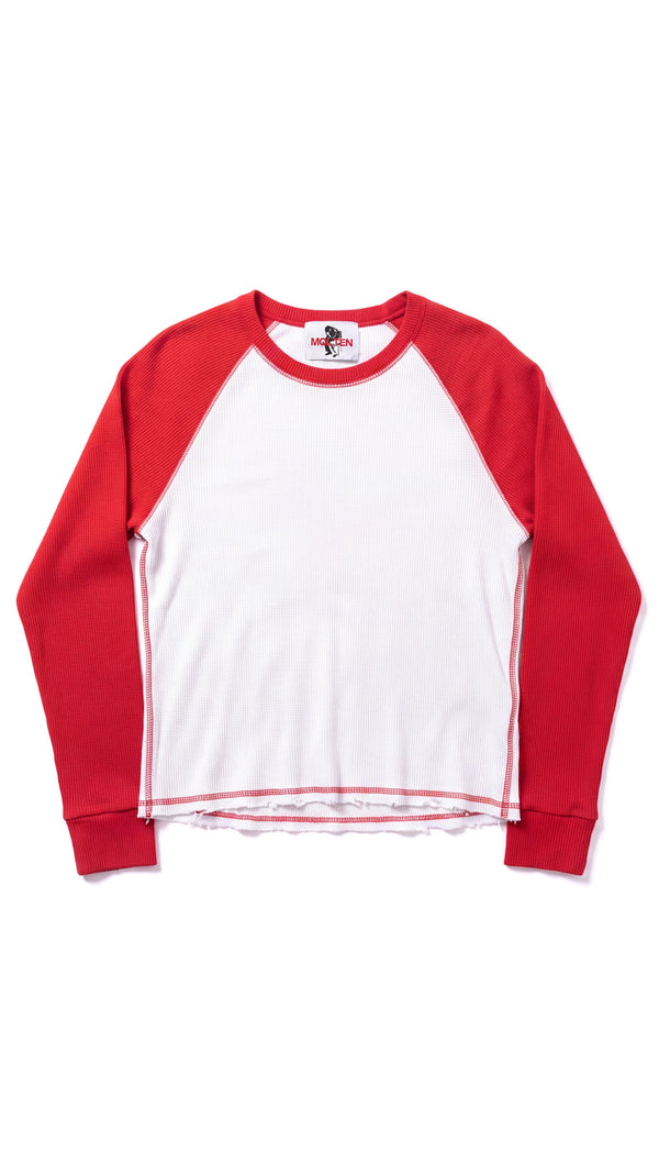 Red Waffle Raglan