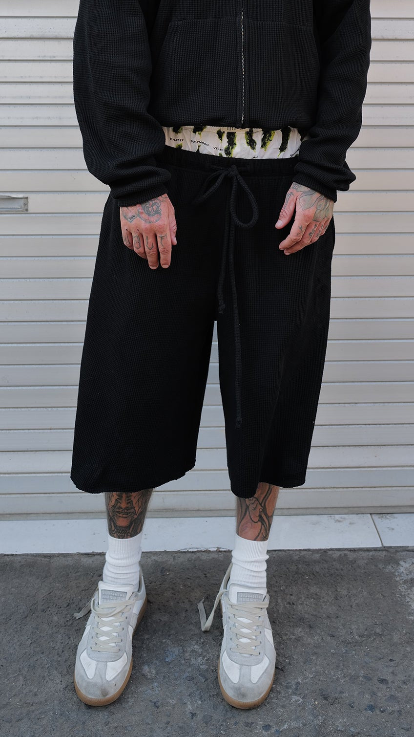 Black Waffle Shorts