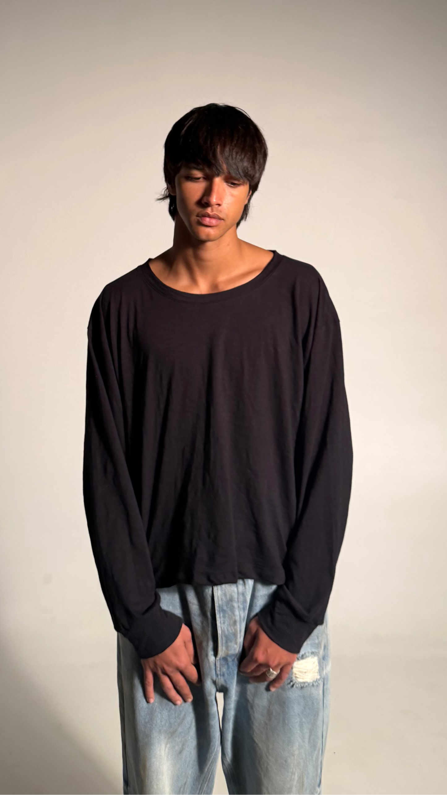 Black Cotton Longsleeve