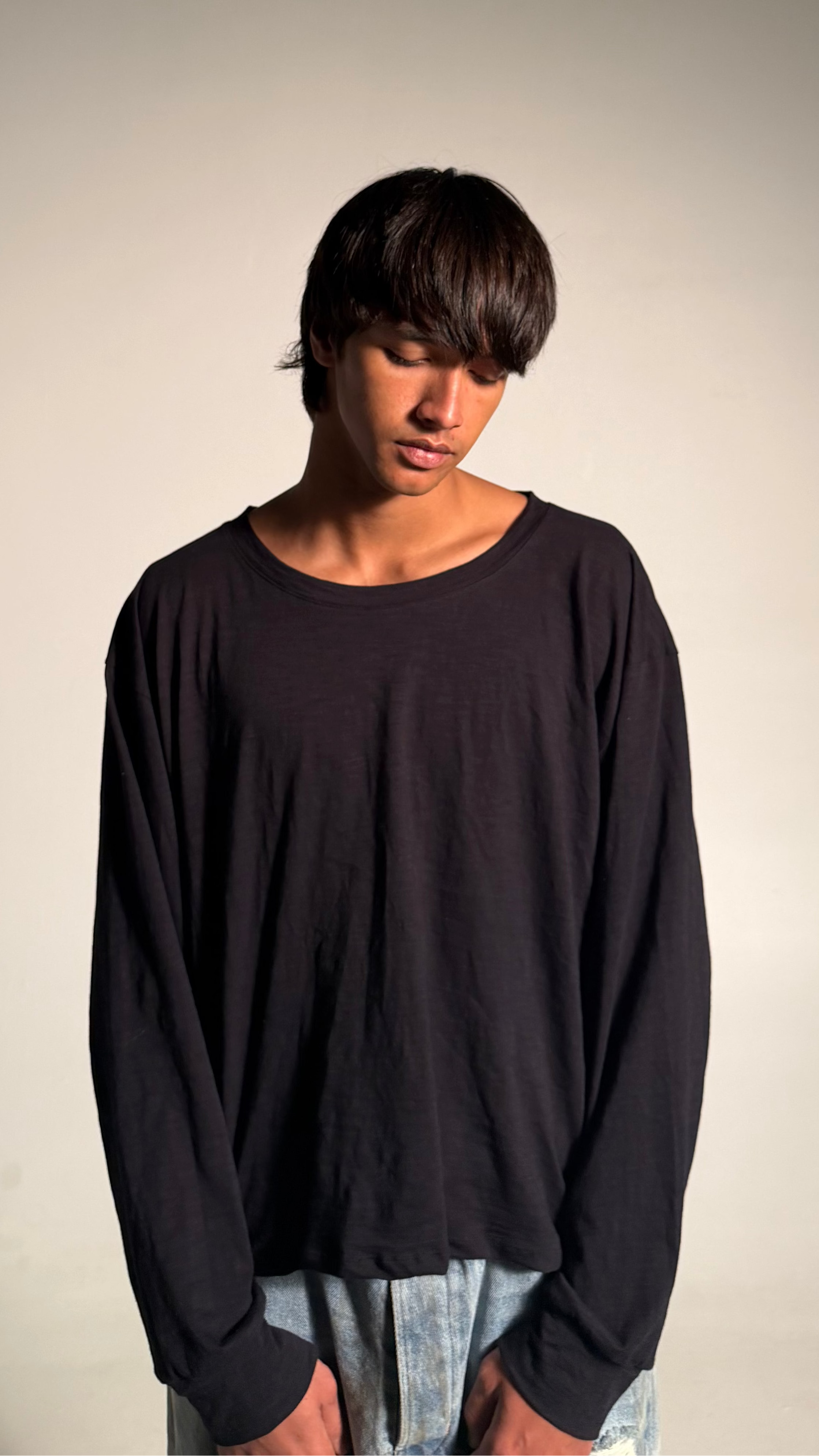 Black Cotton Longsleeve