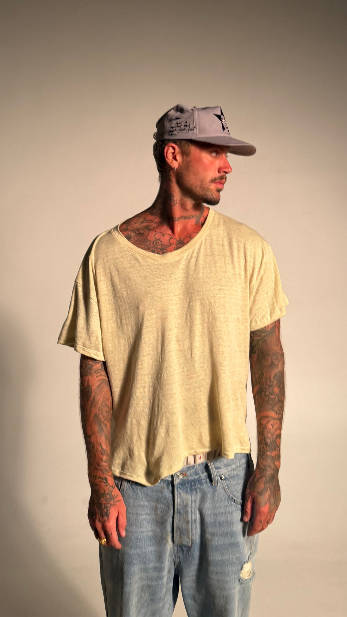Premium Almond Linen T-Shirt