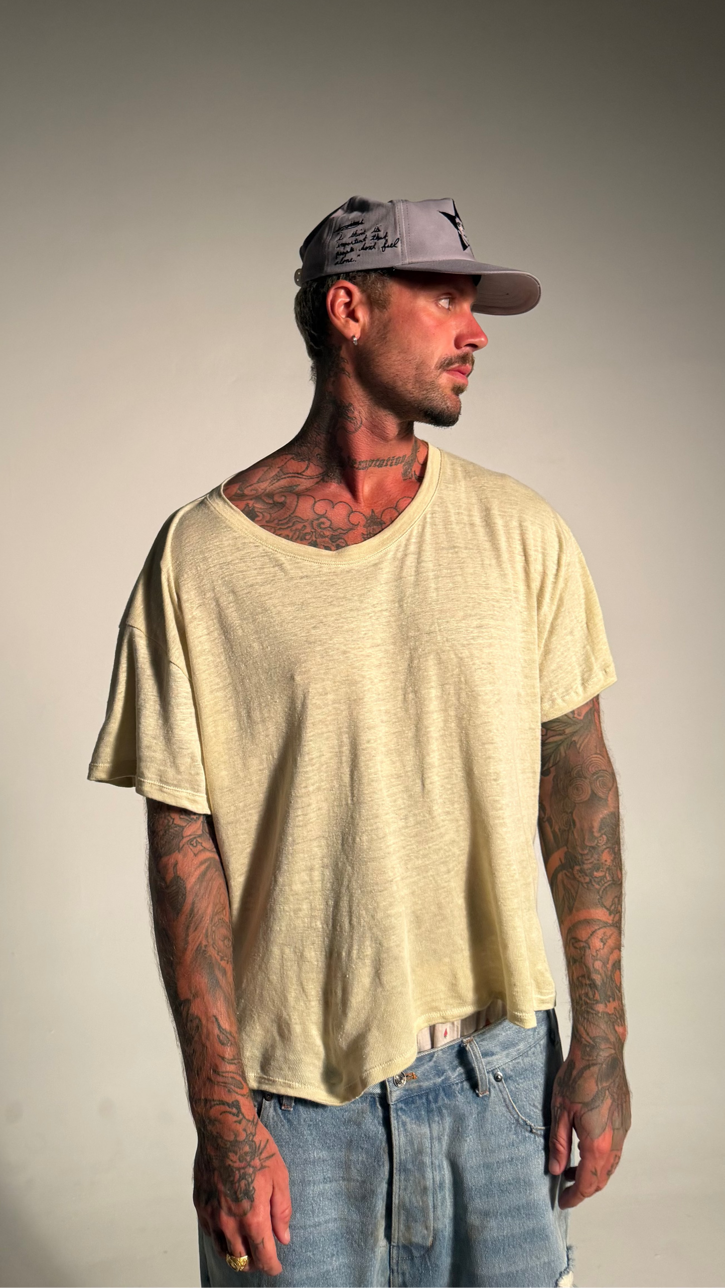 Premium Almond Linen T-Shirt