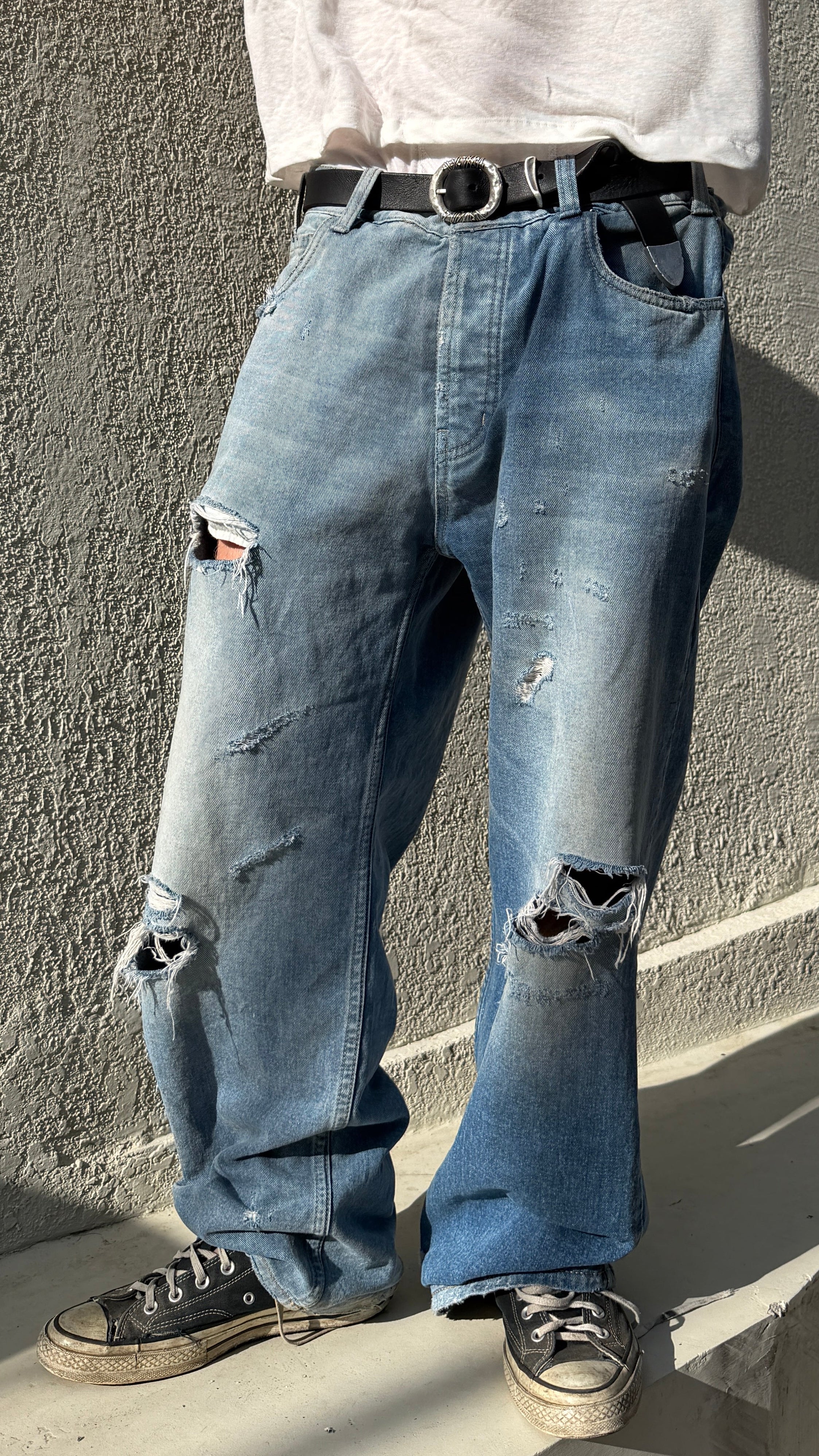 Two Tone Distressed Jeans