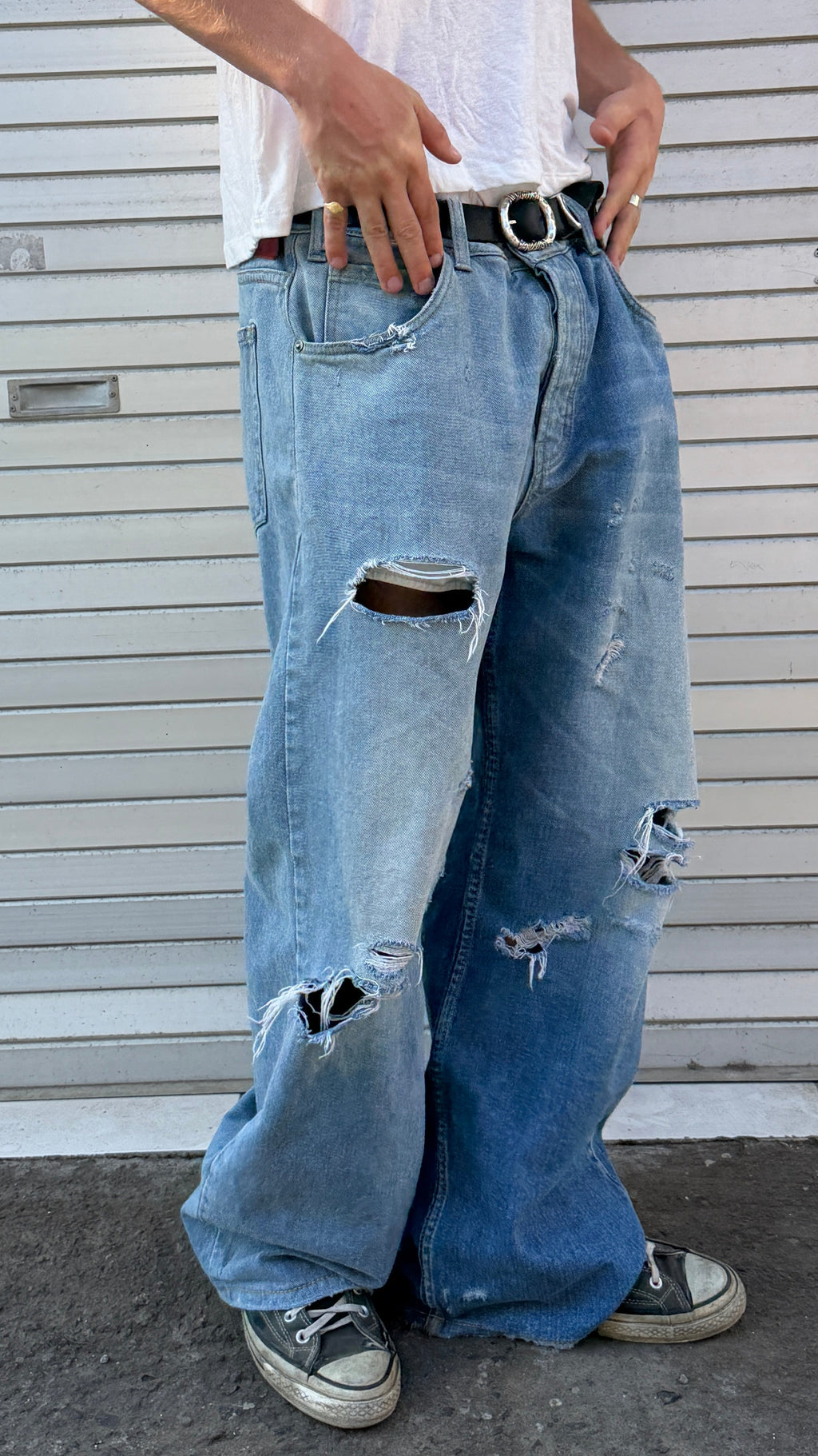 Two Tone Distressed Jeans
