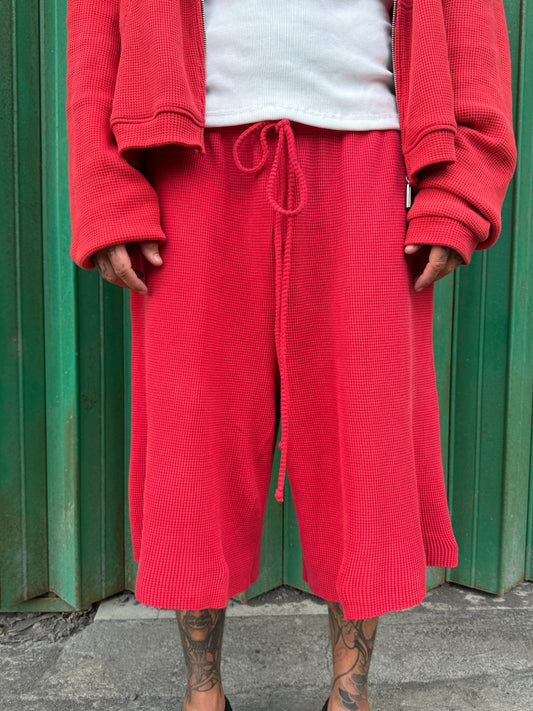 Red Waffle Shorts