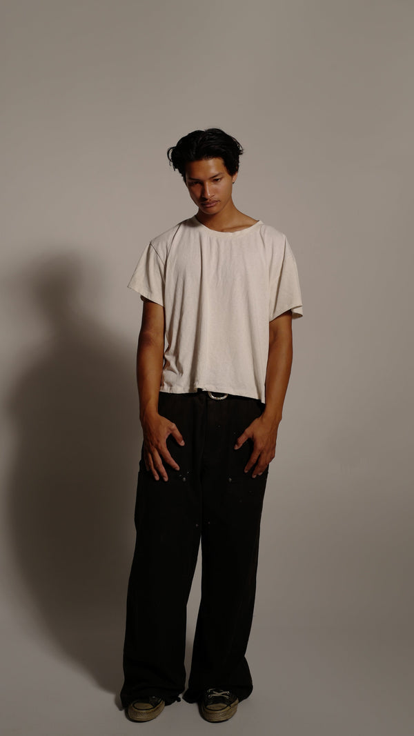 White 100% Linen Tee