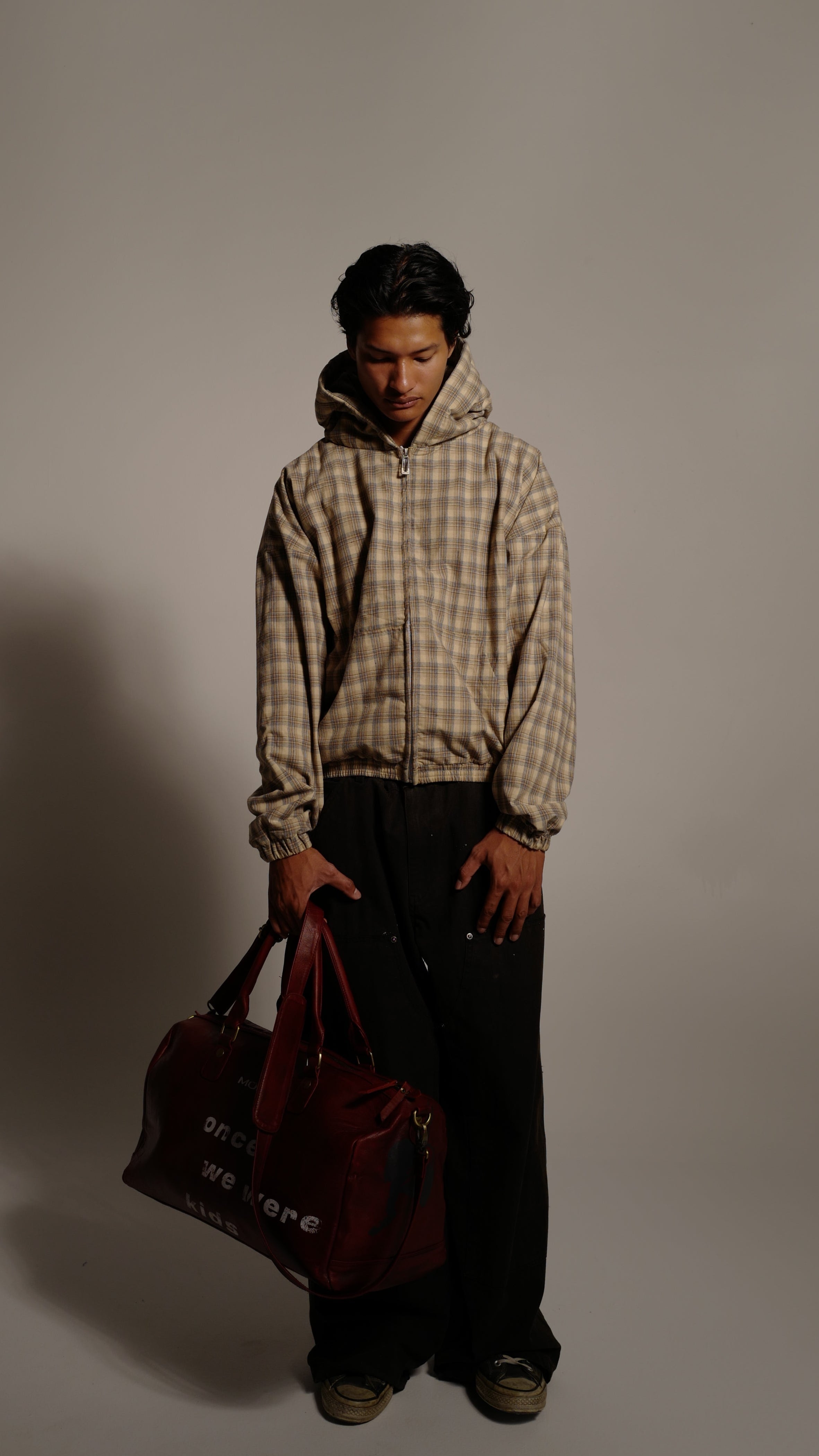 Molten Red Leather Duffle