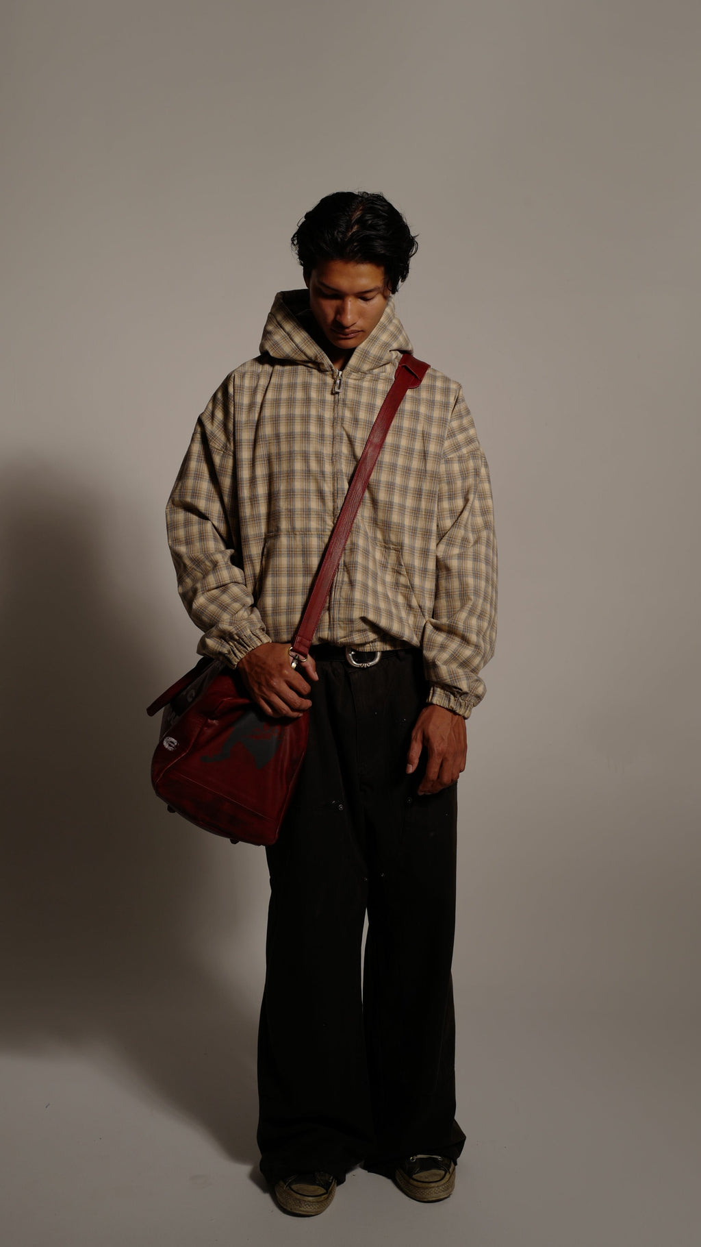 Molten Red Leather Duffle