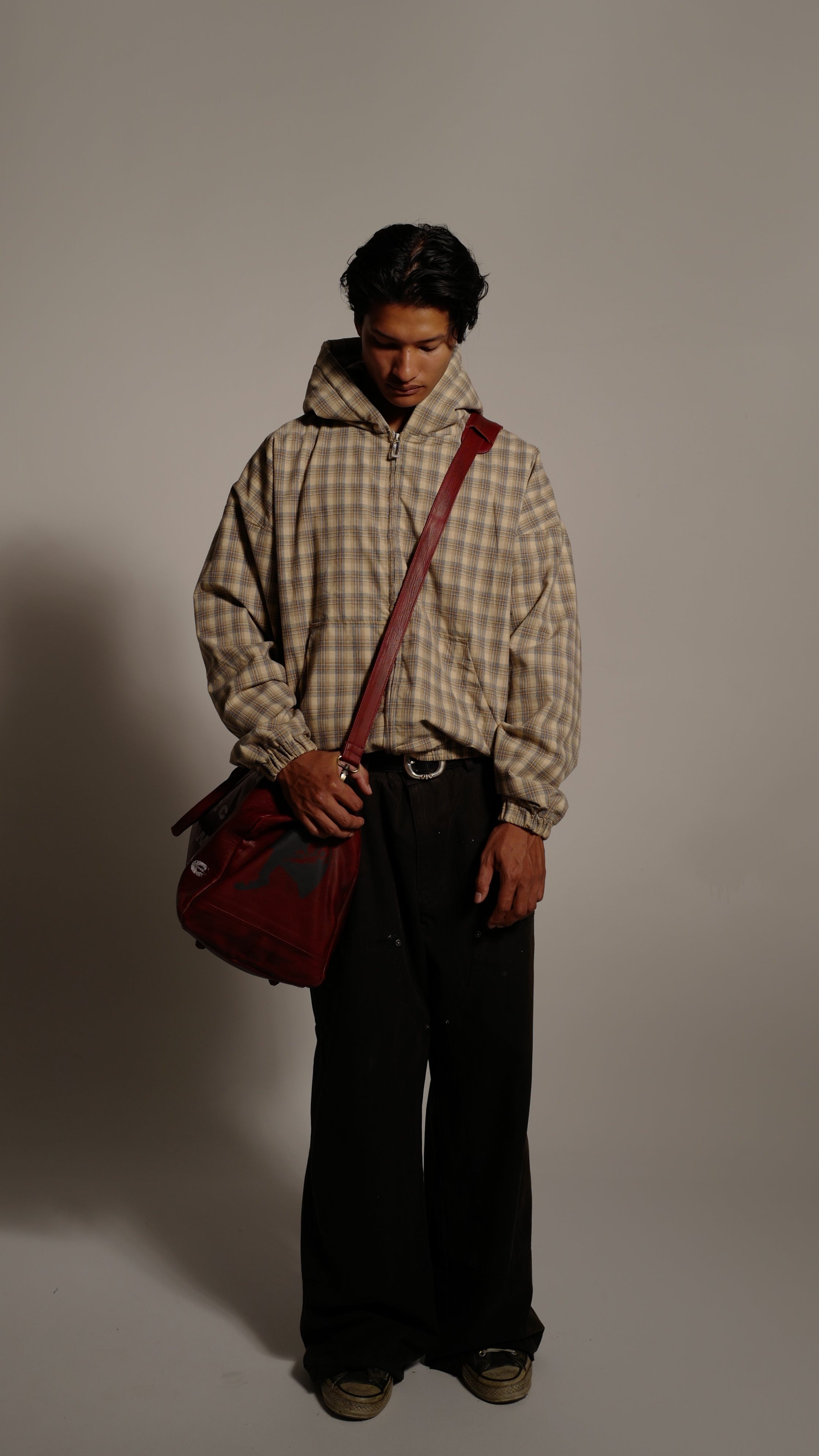 Molten Red Leather Duffle