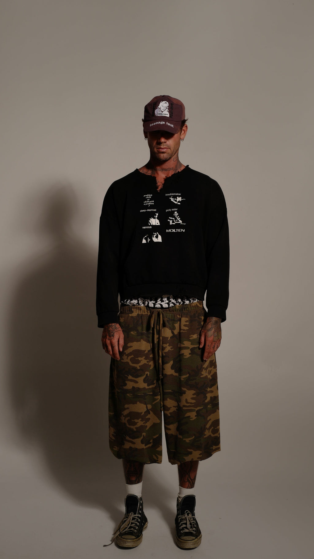 Camo waffle shorts