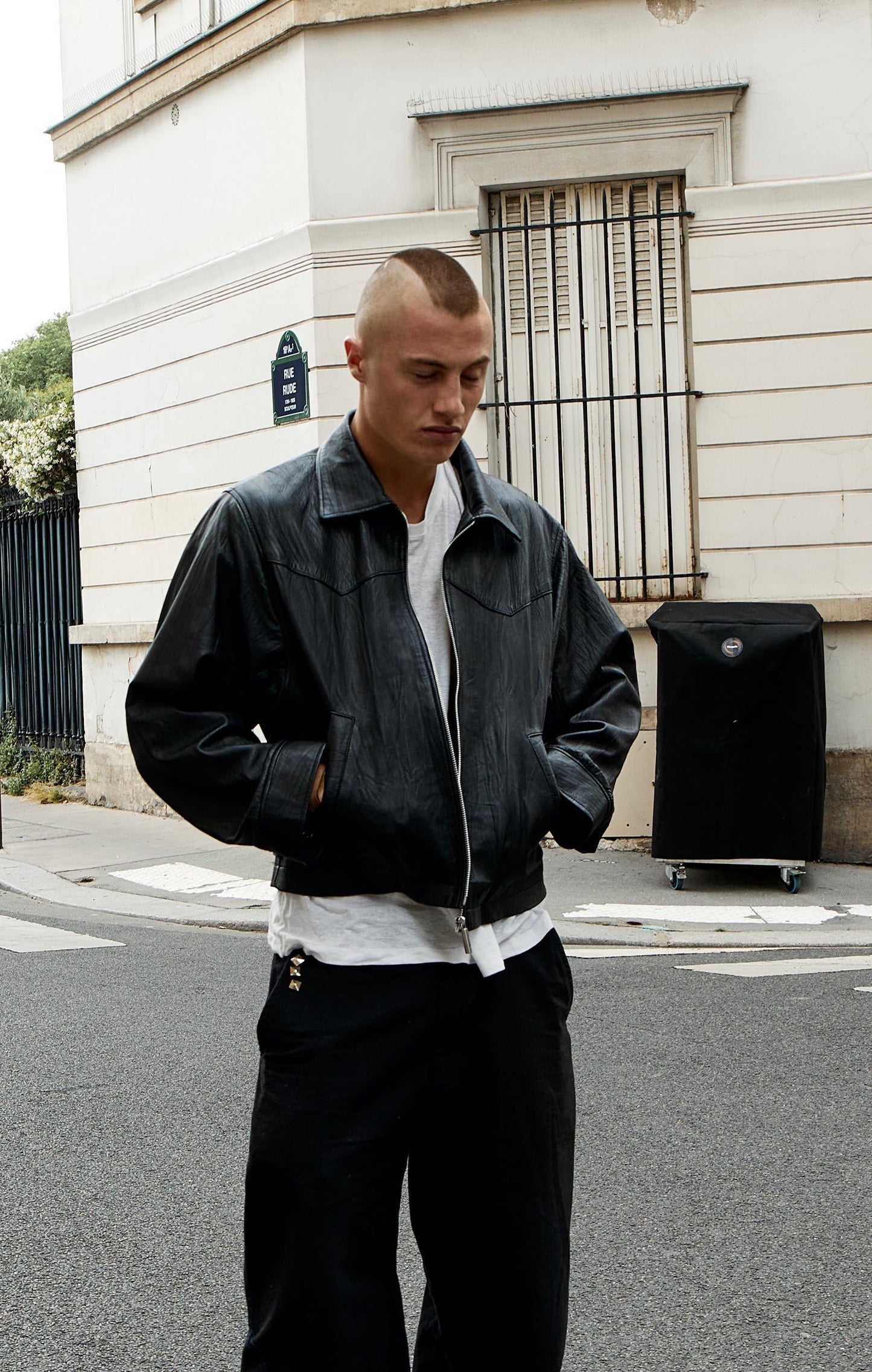 WASHED BLACK LEATHER JACKET