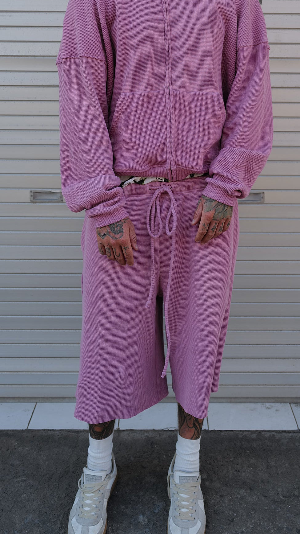 Lilac Waffle Shorts