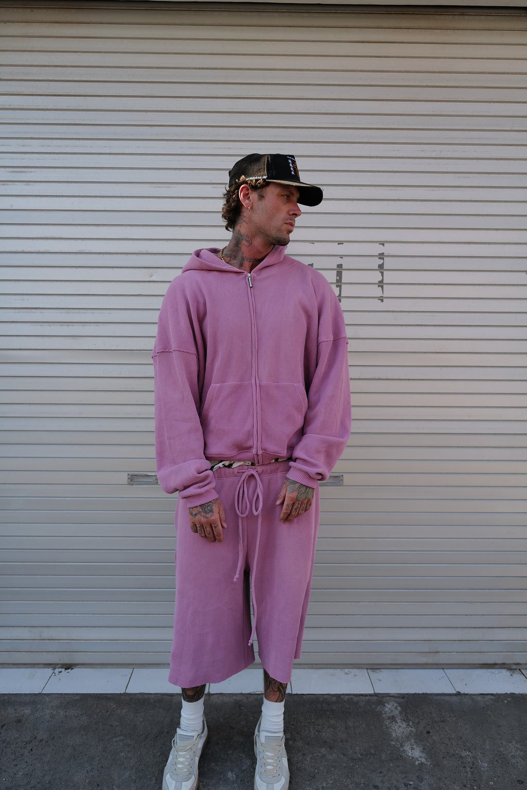 Lilac Waffle Shorts