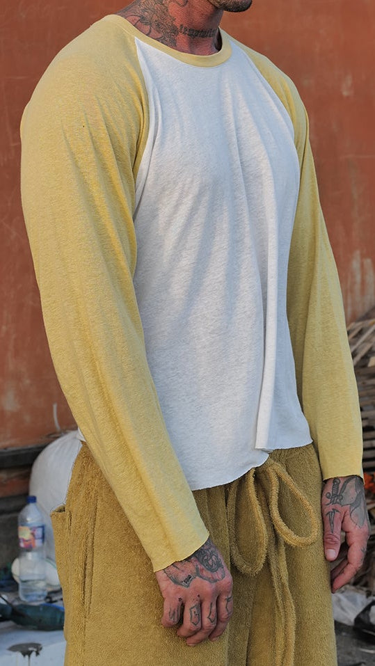 Premium Yellow Linen Raglan