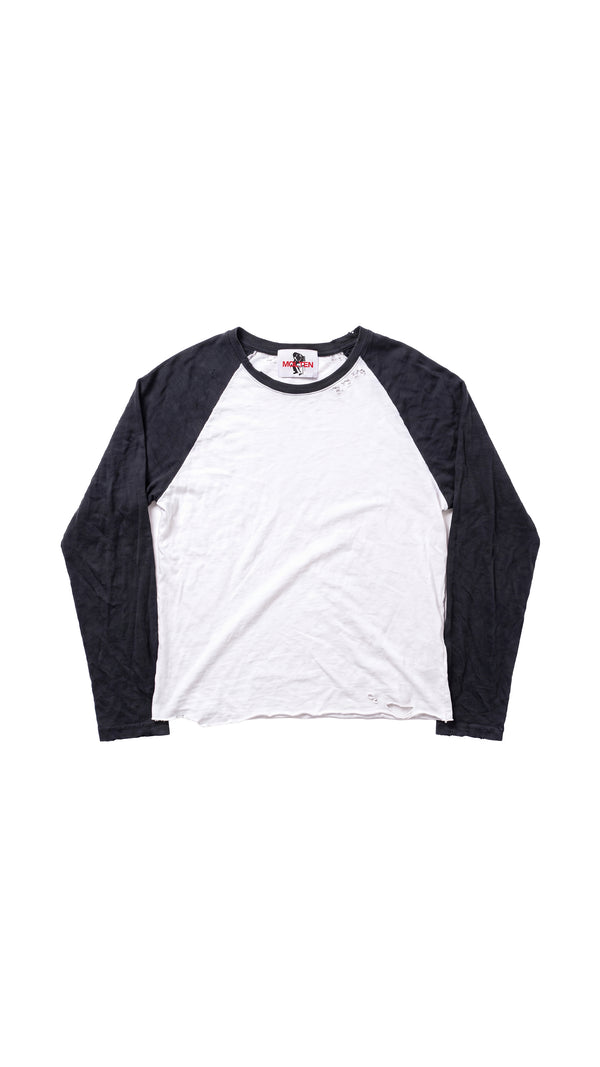 Premium Black Linen Raglan