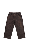 Washed Black Herringbone Work Pants