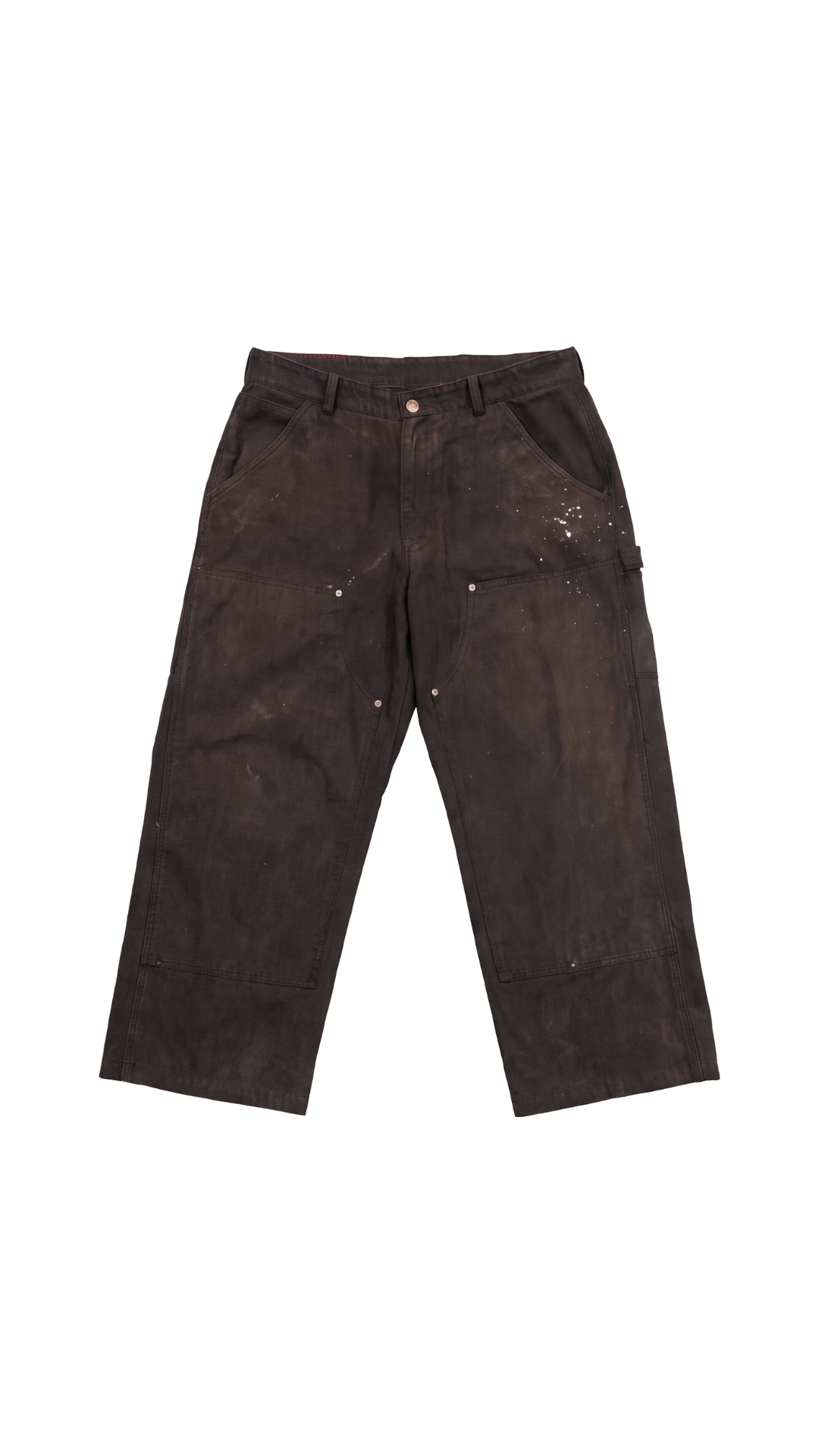 Washed Black Herringbone Work Pants