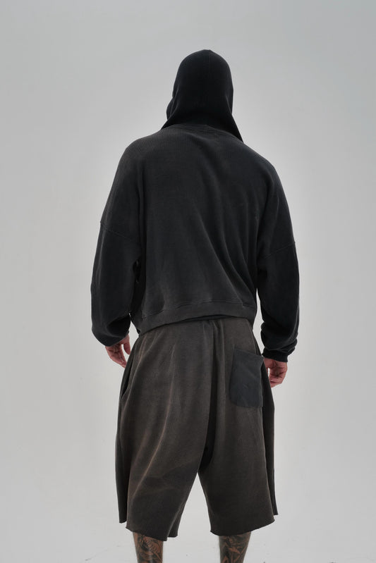 Sun faded heavy weight waffle hoodie