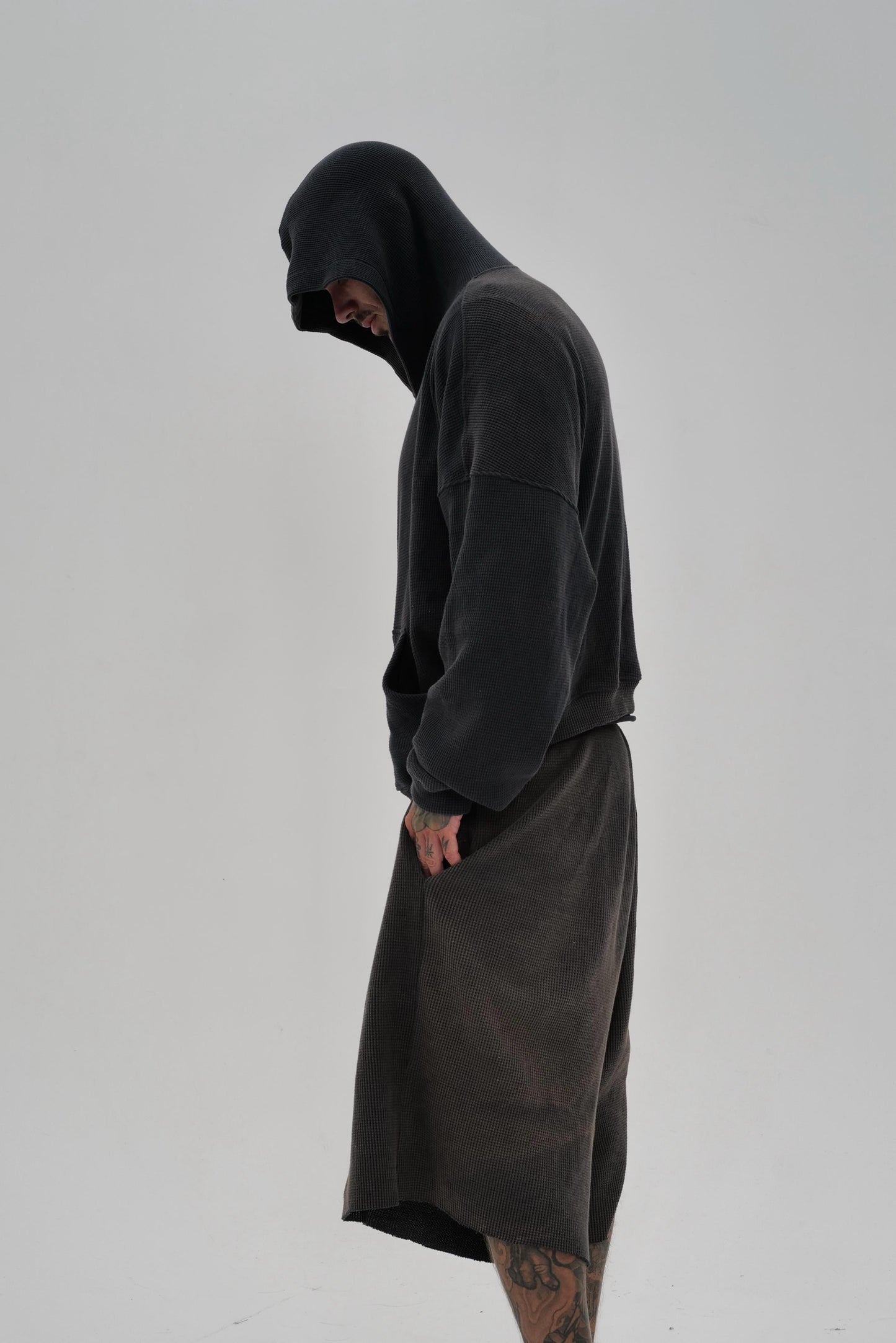 Sun faded heavy weight waffle hoodie