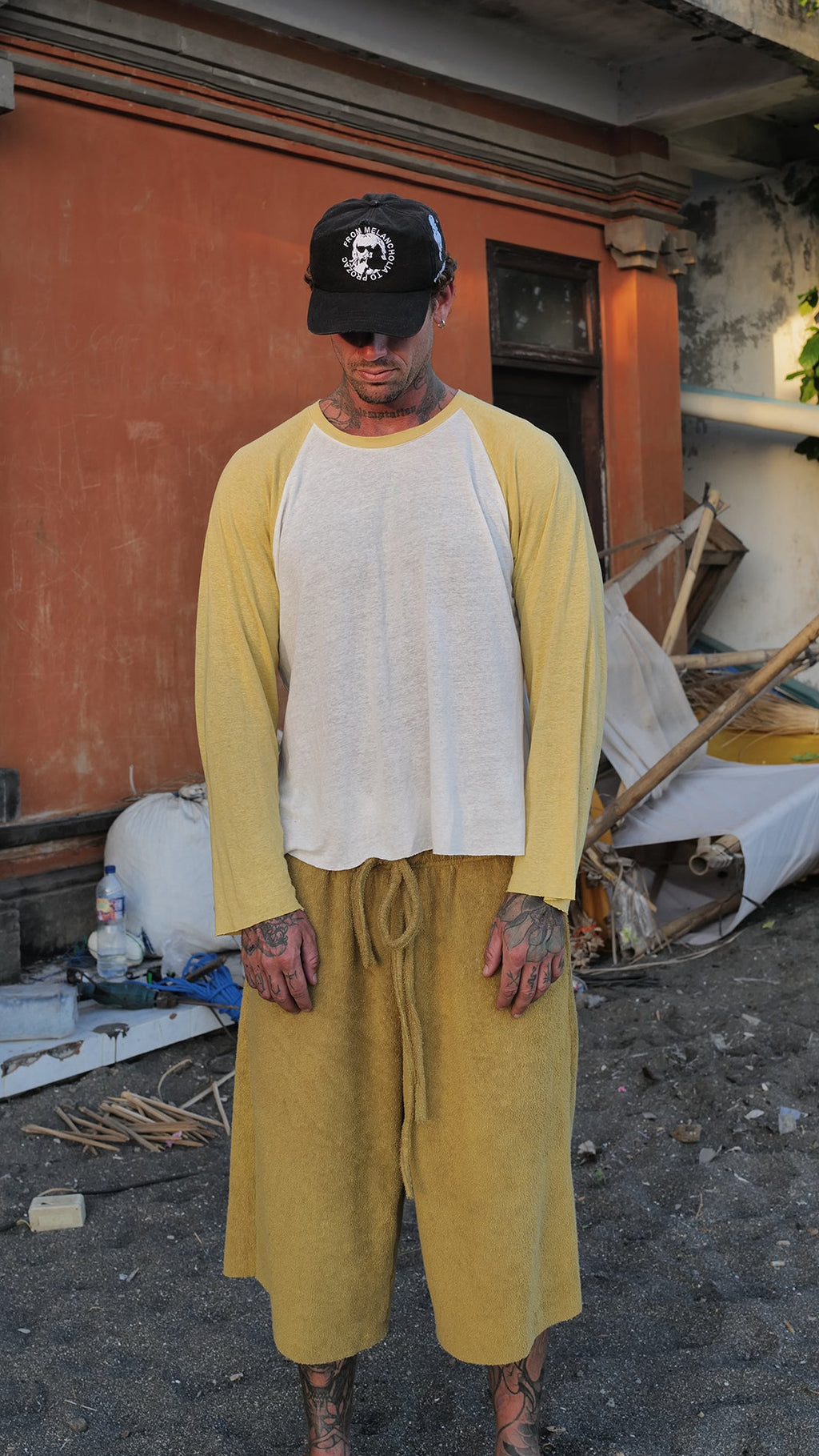 Premium Yellow Linen Raglan