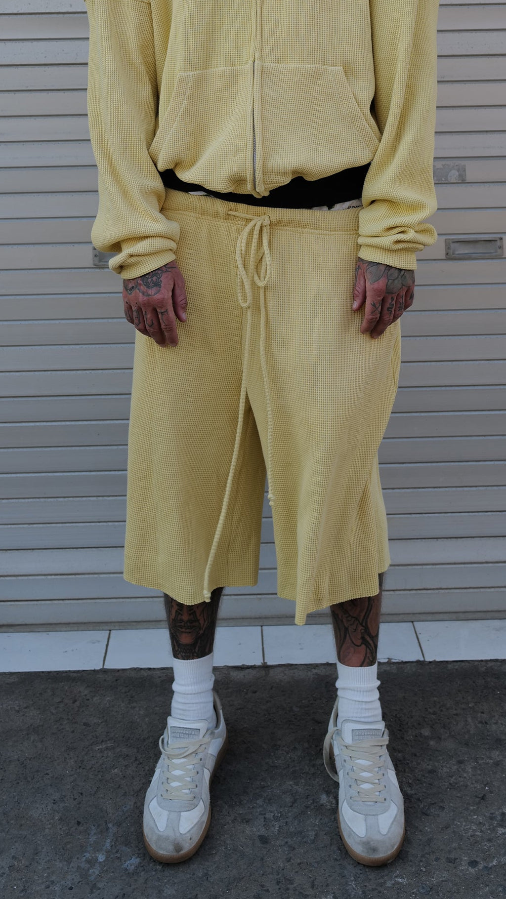 Yellow Waffle Shorts
