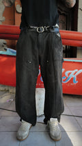 Black Herringbone Work Pants