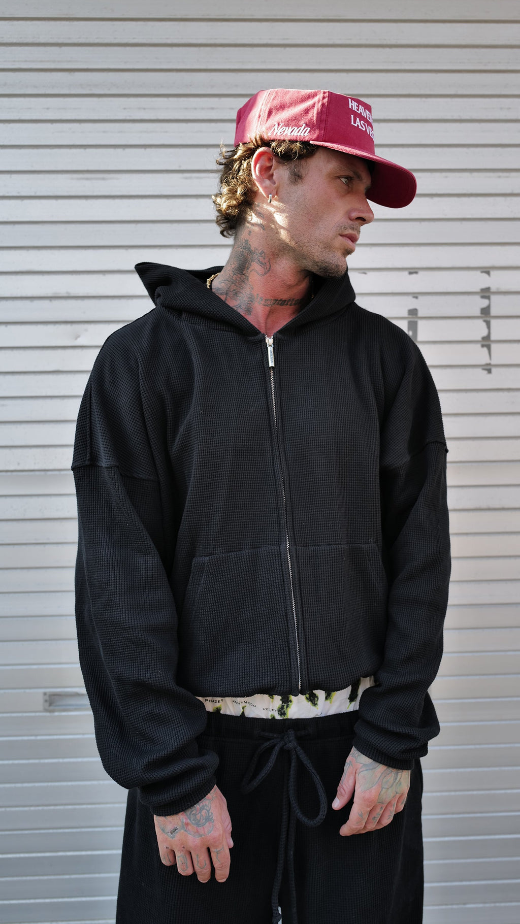 Black Waffle Hoodie