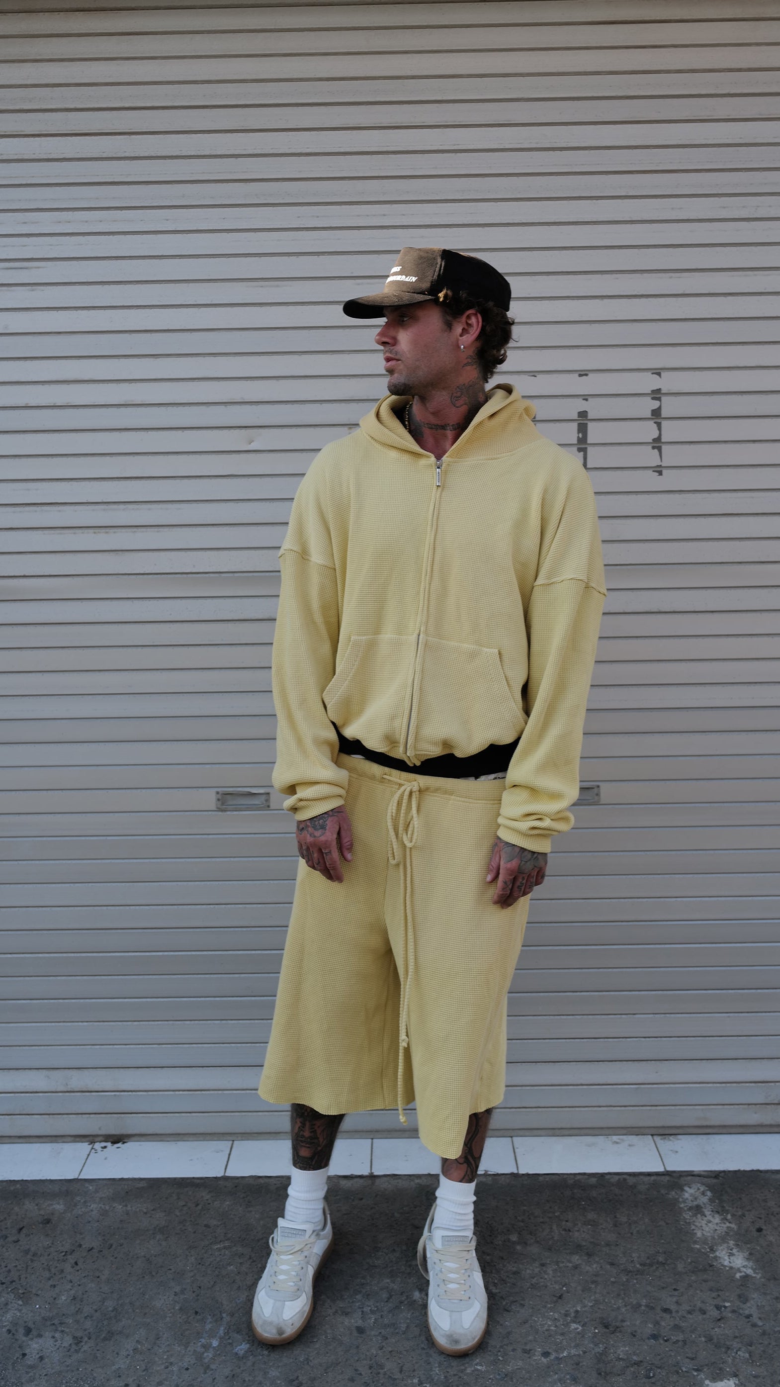 Yellow Waffle Shorts