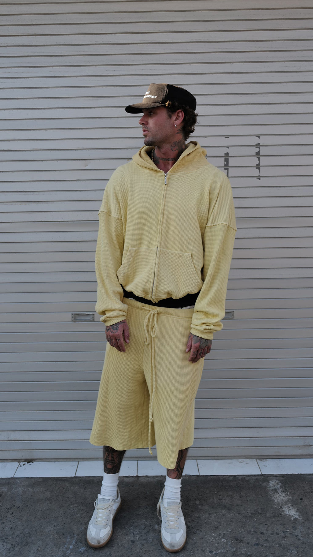 Yellow Waffle Hoodie